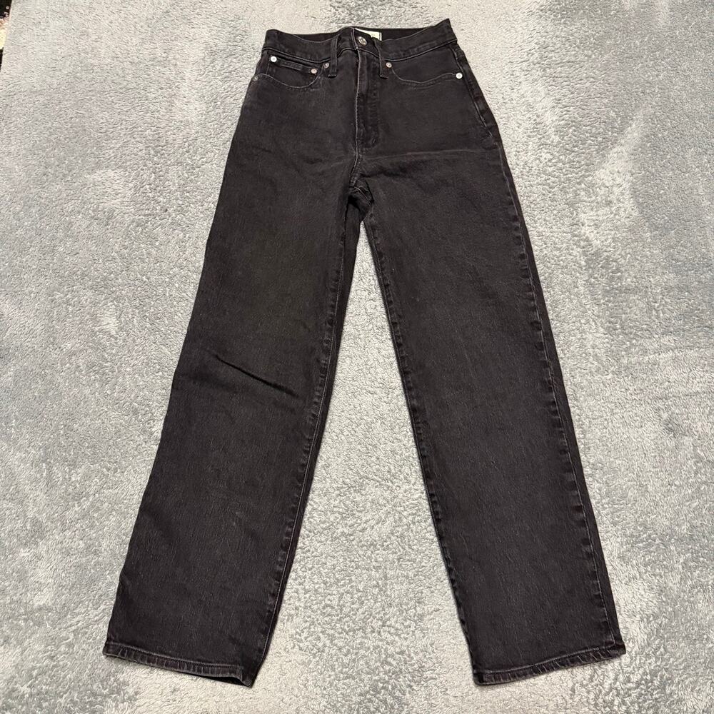 Madewell Jeans Womens 25 (26x28.5) Perfect Vintage Wide Leg Black High Rise